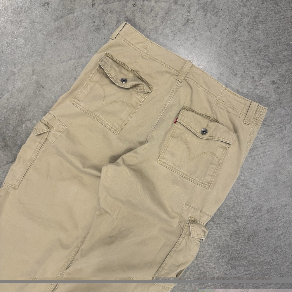 Vintage Levis Cargo Pants Mens 40x34 Y2k Loose Baggy Khaki Fatigue Skater 2000s - Picture 12 of 12